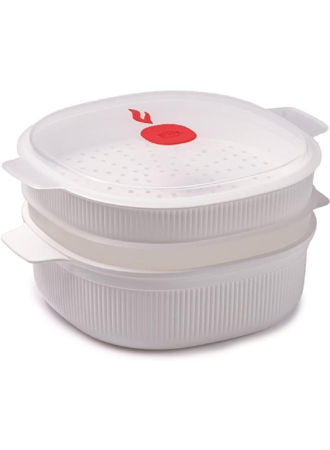 Snips BPA-Free Dishwasher Safe Dish Steamer for Microwave White 4 Liter 000851 - Image 2
