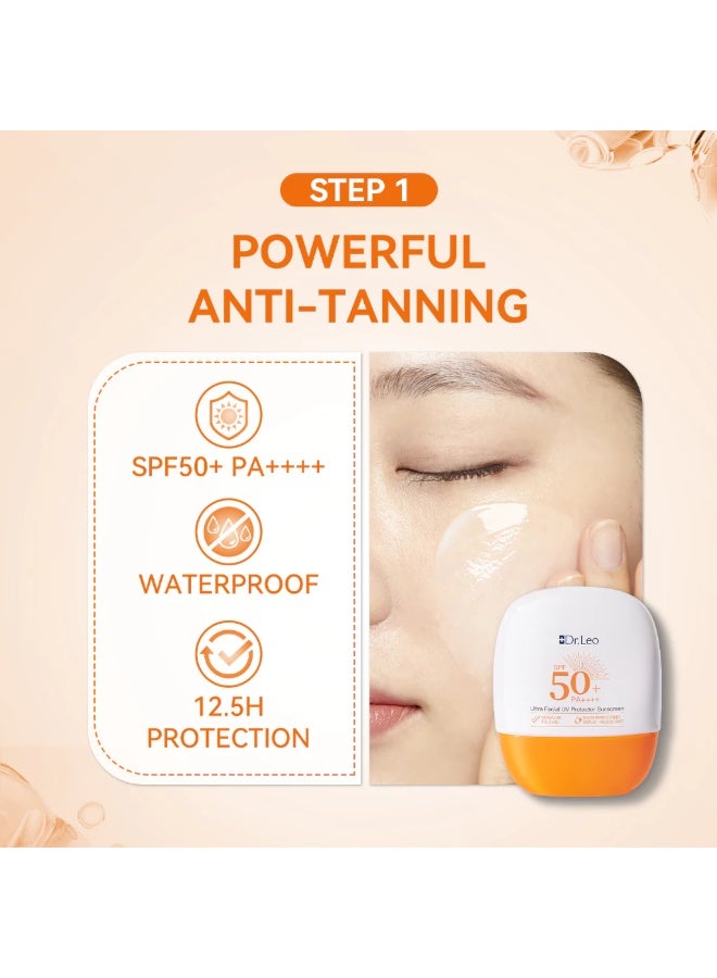 دكتور ليو د. ليو 377 VC سيروم التفتيح (30مل) وكريم إزالة البقع الداكنة (30غ) + واقي الشمس ألترا فيشل UV بروتكتور (30غ) - Image 3