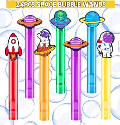 PLOUGVI 24Pcs Space Bubble Wands for Kids Astronaut Party Favors Supplies Decorations Pinata Goodie Bag Stuffers Classroom Prizes - Image 5