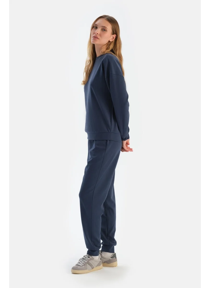 داجي Navy Blue Jogger Modal Trousers