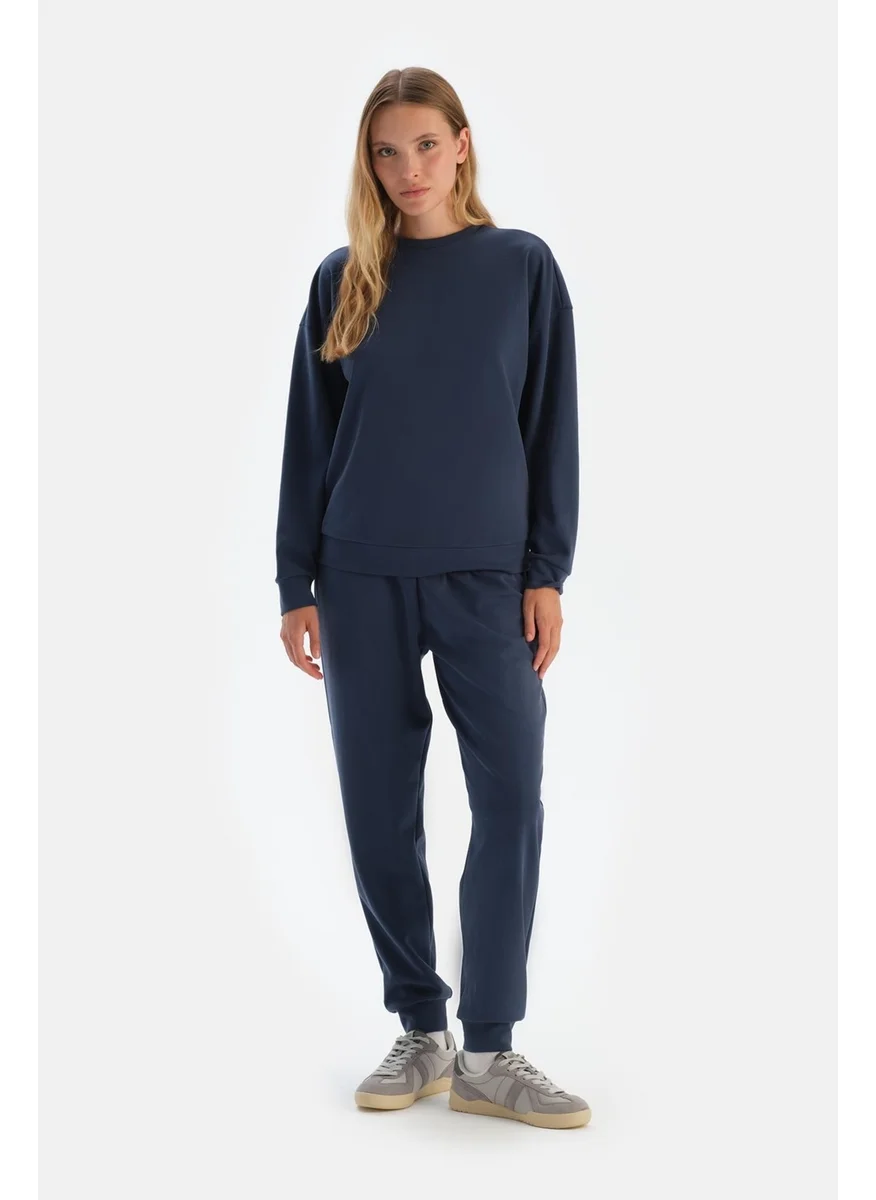 داجي Navy Blue Jogger Modal Trousers