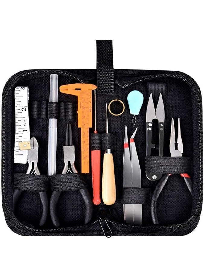 Ucanbe 19PCS Jewelry Making Tool Kit with Zipper Storage Case DIY Craft Jewelry Repair and Beading Tool Set - Image 1