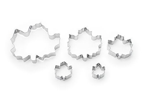 Fox Run Maple Leaf Cookie Cutters, 5 piece, Silver - Image 1