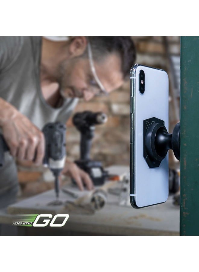 MOB ARMOR MobNetic Go Magnetic Phone Car Holder with Metal Plate - Strong Magnetic Base, Aircraft Grade Aluminum, Car Dashboard & Metal Surface Mount, Compatible with iPhone and Android Smartphones - Image 3