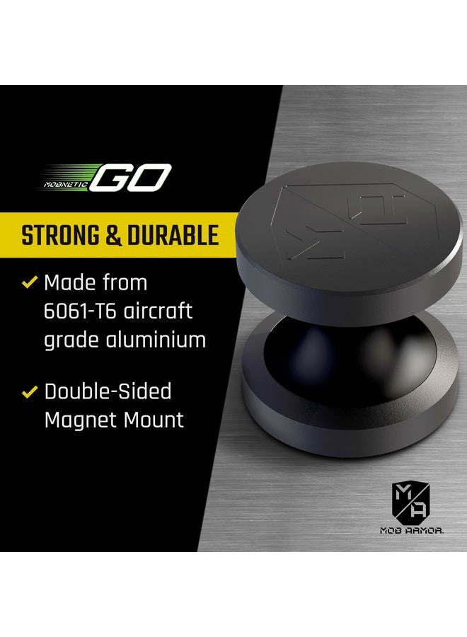 MOB ARMOR MobNetic Go Magnetic Phone Car Holder with Metal Plate - Strong Magnetic Base, Aircraft Grade Aluminum, Car Dashboard & Metal Surface Mount, Compatible with iPhone and Android Smartphones - Image 4
