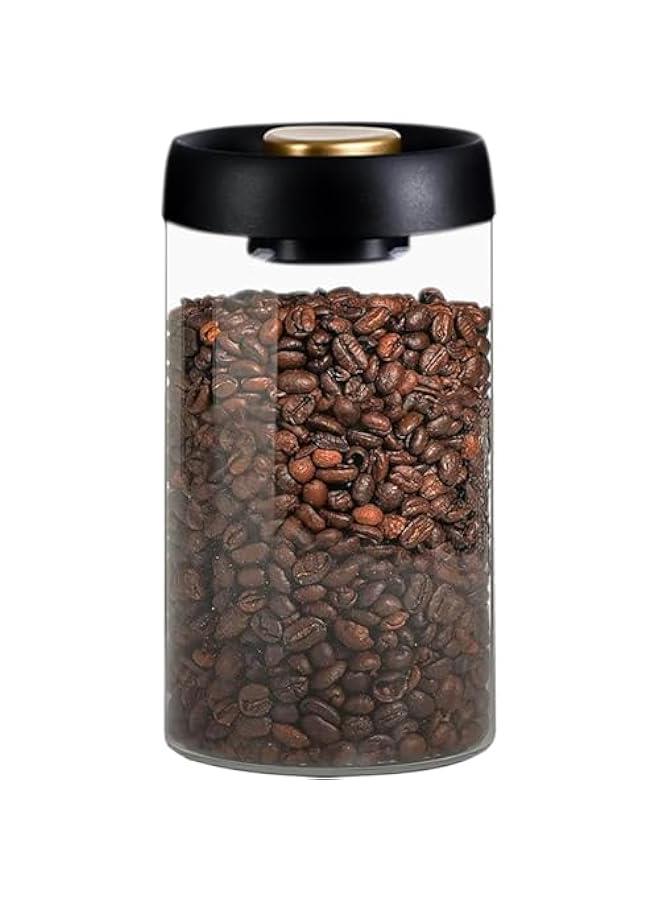 HOOKOR Vacuum Coffee Canister Mason Jar, Airtight Food Storage Overnight Oats Containers with Lids, Food Storage Containers - Perfect for Coffee Beans, Tea, Sugar, Candy, Spices, Rice (1200ML) - Image 1