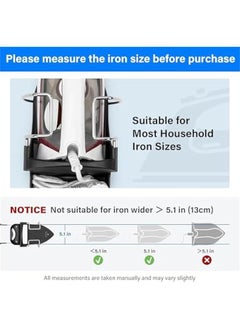 MIXDE Ironing Board Holder Wall Mount,Electric Iron Holder Iron and Ironing Board Storage Organizer Shelf with Removable Hooks for Household Bathroom Laundry Room Max 5 Inch Width(Style1-Black)  - Image 2