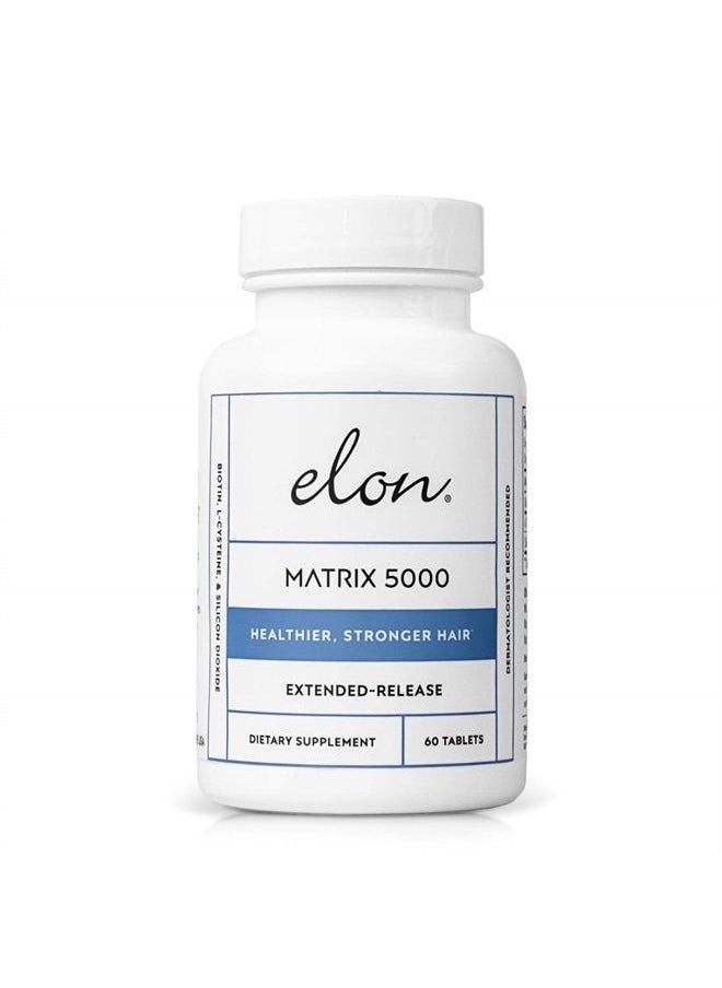 Elon - Matrix 5000 Hair & Nail Vitamins (60 Day Supply) - Biotin 5000mcg Vitamins for Hair Growth w/Extended Release - Promotes Healthy & Strong Hair & Nails - Suitable for All Hair Types - Image 1