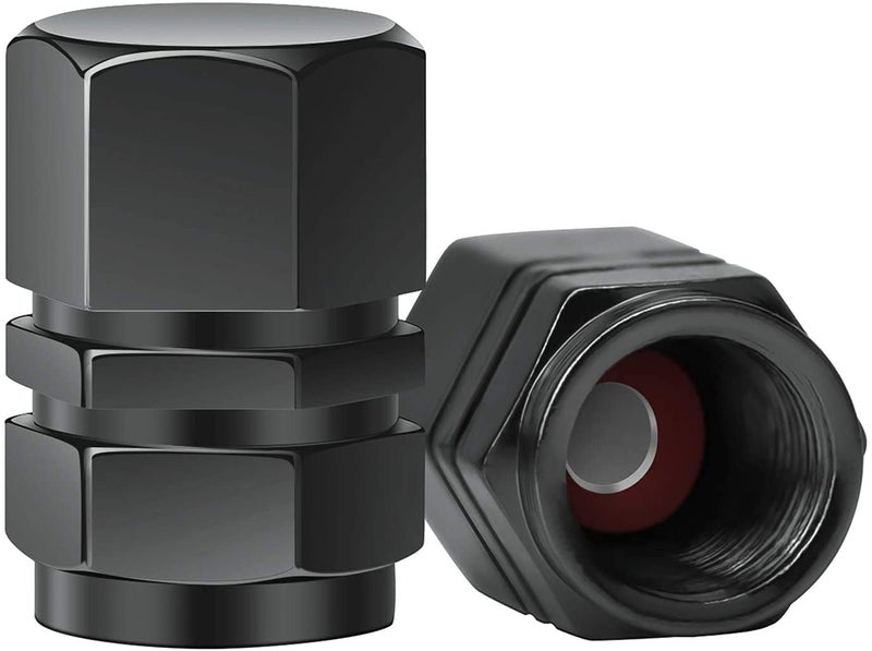 AIEX 8 Packs Aluminum Tire Valve Stem Caps with Gasket Universal Hexagon Valve Covers Replacement for Cars SUV Bike Bicycle Motorcycles Airproof ScrewOn EasyGrip Gun Grey