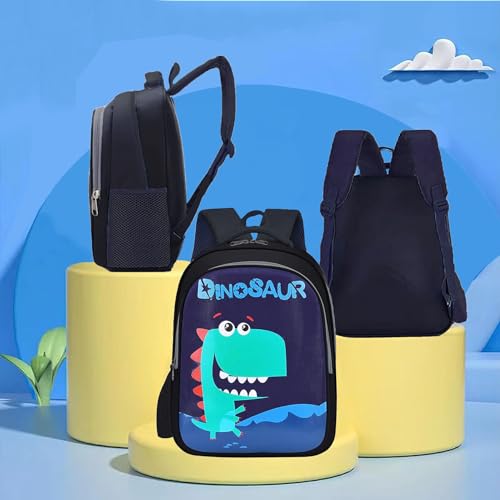 Frantic Waterproof Polyester 26 L 2 Compartment School Bag Backpack With Pencil/Staionery Pouch Class 1 to 8 Daypack Picnic Bag For Boys & Girls(BK_Blue_Baby_Dinosaur_24_A) - Image 2