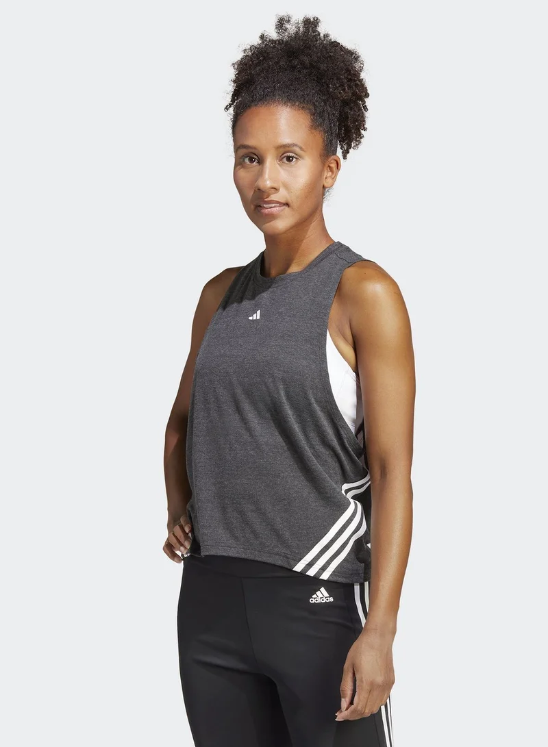 Adidas 3 Stripe Train Icons Cropped Tank