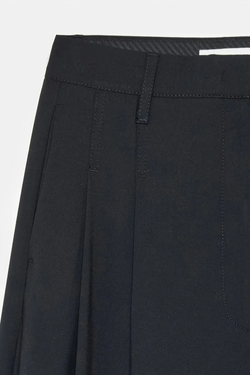 Dilvin Black DILVIN Women's High-Waist Wide-Leg Crepe Trousers for Women | Best Price UAE