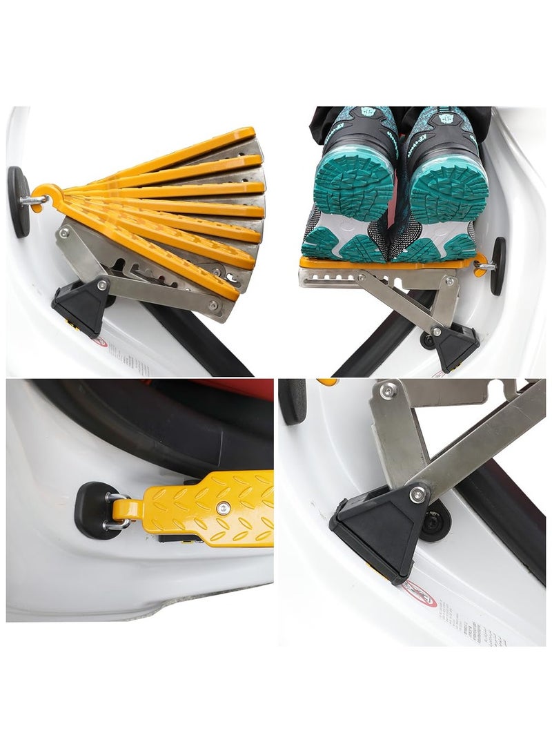 Car Door Step, Universal Fit Car Roof Access, Multi-Foldable Aluminum Alloy Roof Rack Car Step, Adjustable Stand Pedal for Door Latch, Supports Both Feet, fits Most Cars, SUV, Trucks - Image 4