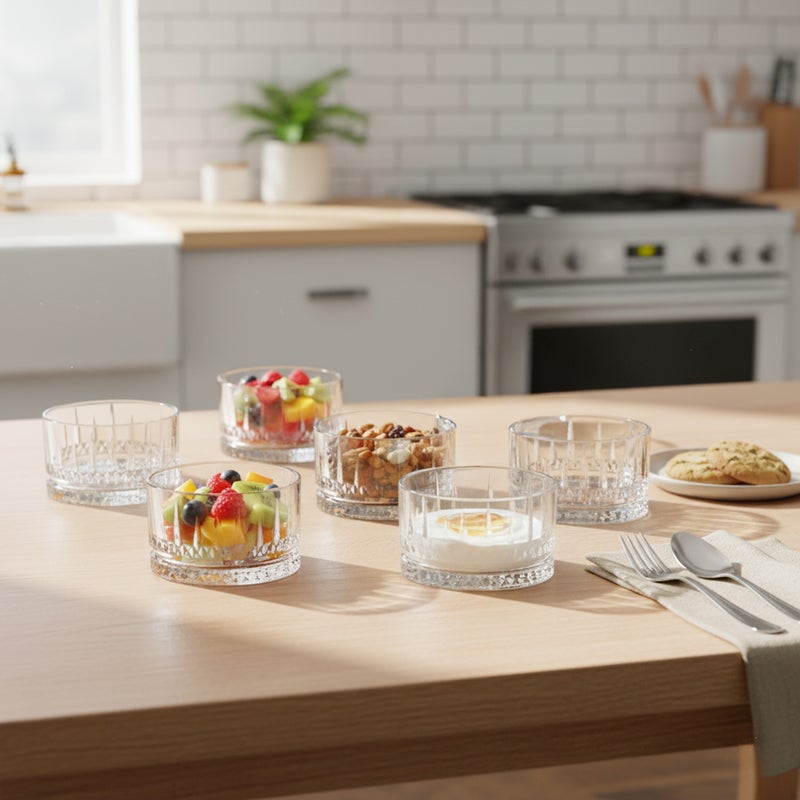 Cuisine Art وعاء حلوى زجاجي من كوزين آرت، 220 مل -ج، شفاف، 6 قطع - Image 3