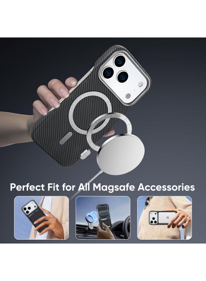 اوراکس آيفون 17 برو ماكس غطاء الحالة مع MagSafe أراميد الألياف حامل بطاقة الملحقات المحمولة للنساء الرجال - Image 5