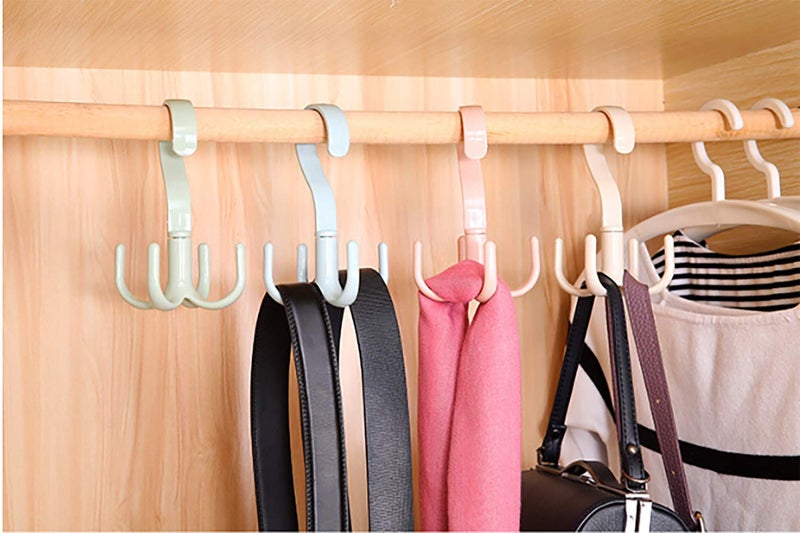 MosQuick®- Set of 2,360 degree rotating multipurpose hanging hooks for bags belts scarves ties -mixed color(2 pcs) - Image 5