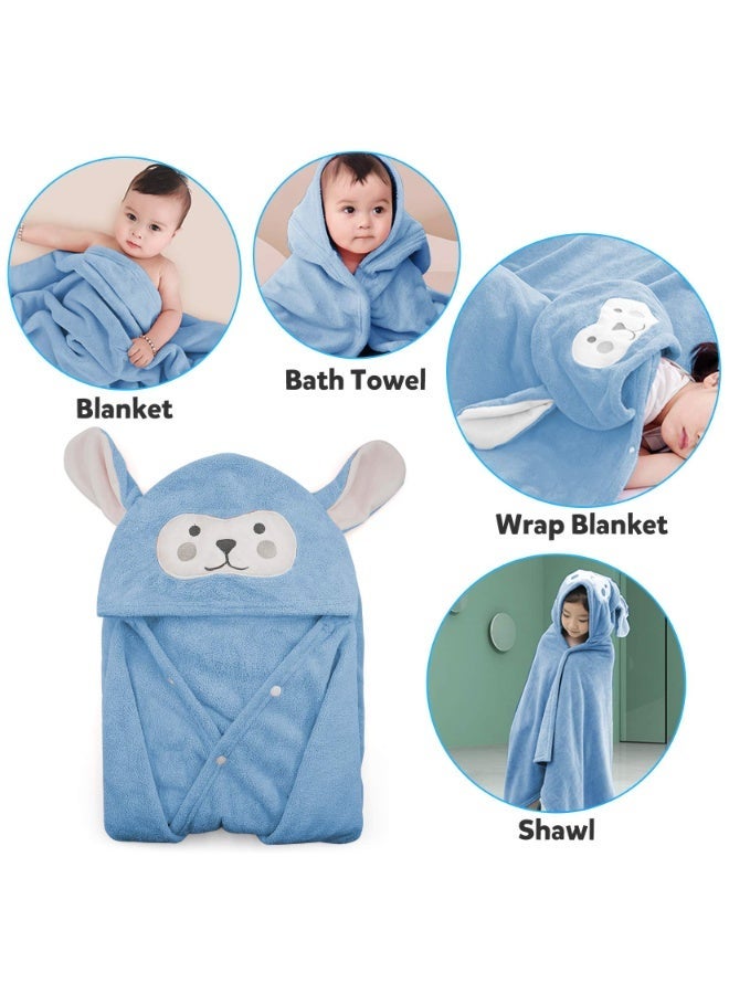 Children's Hooded Towel, 70x140cm, Super Absorbent Quick Dry Coral Fleece Cartoon Cape for Baby After Swim - Image 5