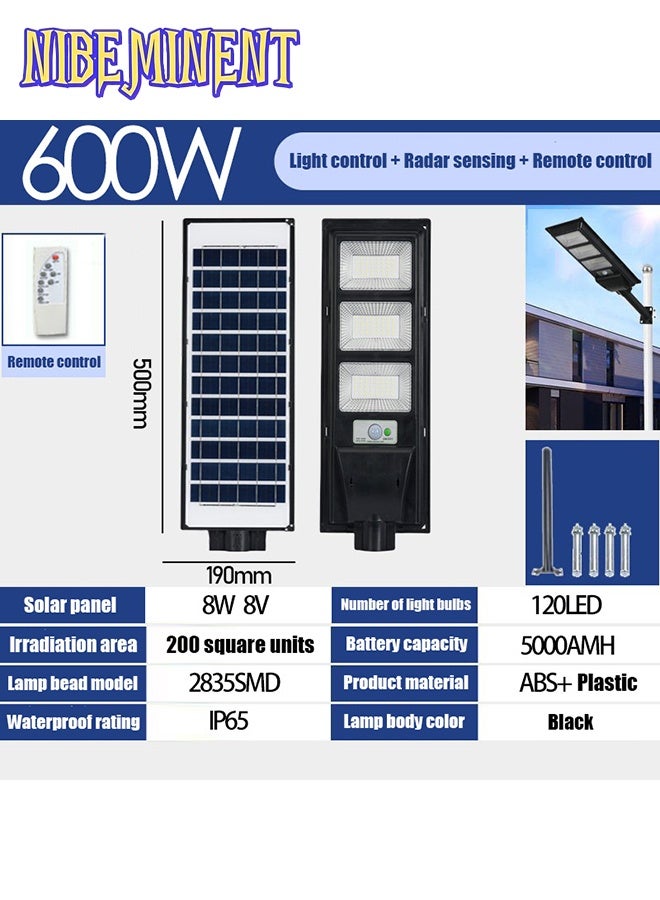 NIBEMINENT Solar Lights Outdoor Remote Solar Led Flood Light Waterproof With Charger Solar Lights Indoor Outdoor Light Solar Lights Garden Street Lighting 600W Solar Light (black) - Image 2