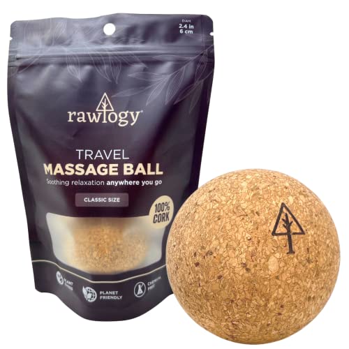 Rawlogy Travel Cork Massage Ball Lightweight Sustainable Alternative to Lacrosse Ball for Muscle Pain Relief 25 Inch Pack of 1 Sanded Cork - Image 2