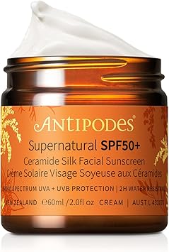 Antipodes واقي شمس الوجه من أنتيبودز سوبرناتشورال SPF50 سيراميد حرير 60 مل - Image 1