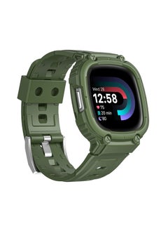 Generic Replacement Strap For Fitbit Versa 4 / 3 / Sense 2 / Sense 1 Armor Integrated TPU Watch Band Army Green 