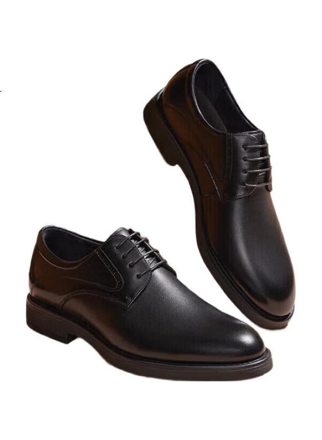 RED DRAGONFLY Hongqingting Men'S Formal Leather Shoes, Lace-Up Wear-Resistant Leather Shoes, Wedding Shoes, Business Shoes, Wta33286, Black, Size 43 - Image 2