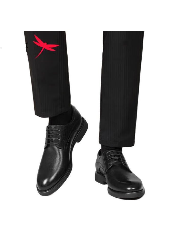 RED DRAGONFLY Hongqingting Men'S Formal Leather Shoes, Lace-Up Wear-Resistant Leather Shoes, Wedding Shoes, Business Shoes, Wta33286, Black, Size 43 - Image 1