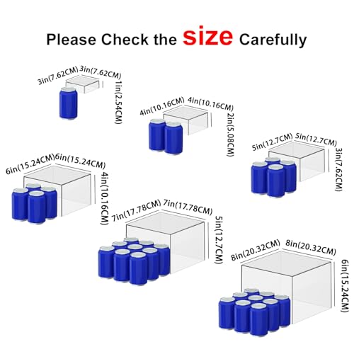 OKBHTS 6 Pcs Clear Acrylic Boxes for Display as Buffet Risers and Stands, Food Risers for Party, Table, Stands, including 8", 7", 6", 5", 4", 3" (Small, 6Pcs, Clear) - Image 3
