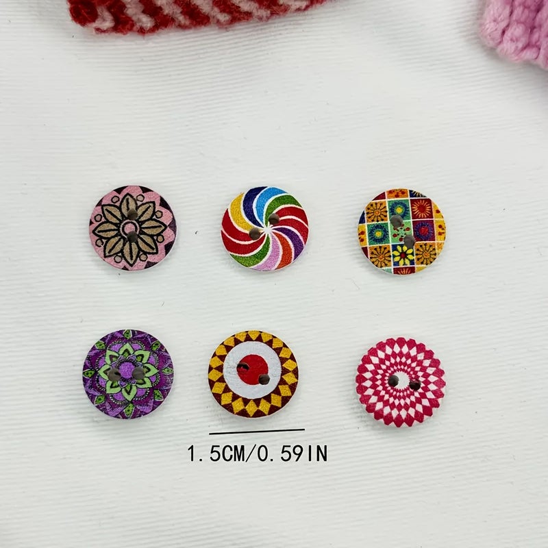 100 Pcs DIY Assorted Decorative Buttons White Base Gift for Christmas New Year - Image 4
