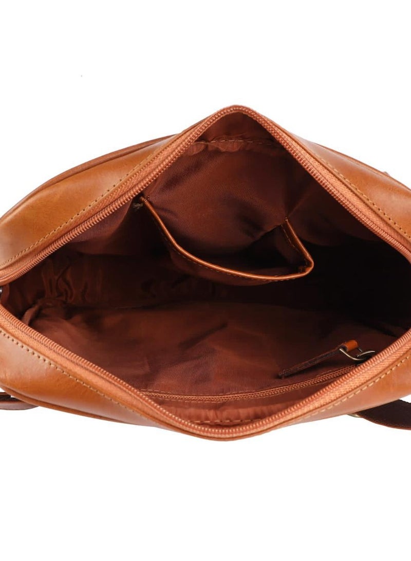 بوجاجو حقيبة ماسنجر بنية عتيقة للرجال - حقيبة كتف كروس بودي من جلد البقر الفاخر بنسبة 100٪ ، مثالية للسفر والاستخدام اليومي - Image 3