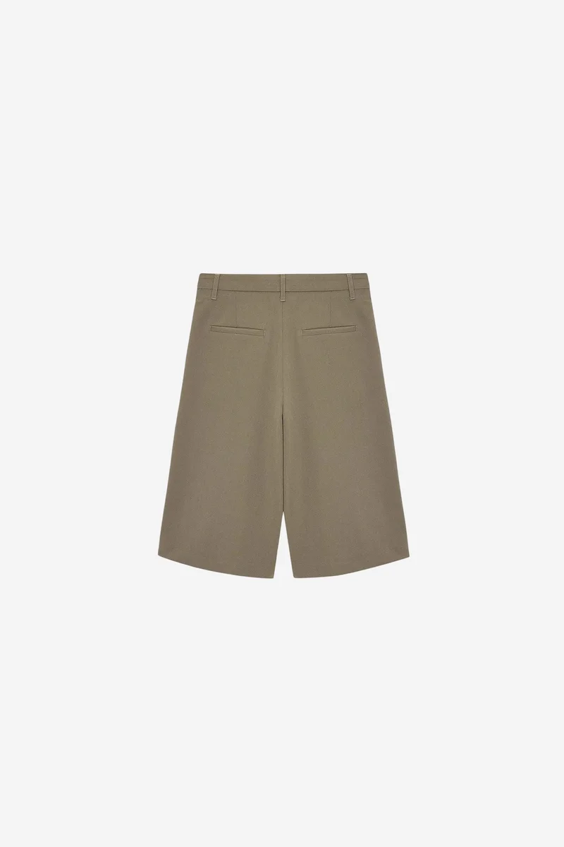 Dilvin Khaki Green DILVIN Women's Tailored Pull-On Shorts for Women | Best Price UAE
