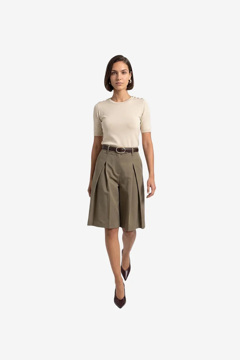 DILVIN Women's Tailored Pull-On Shorts