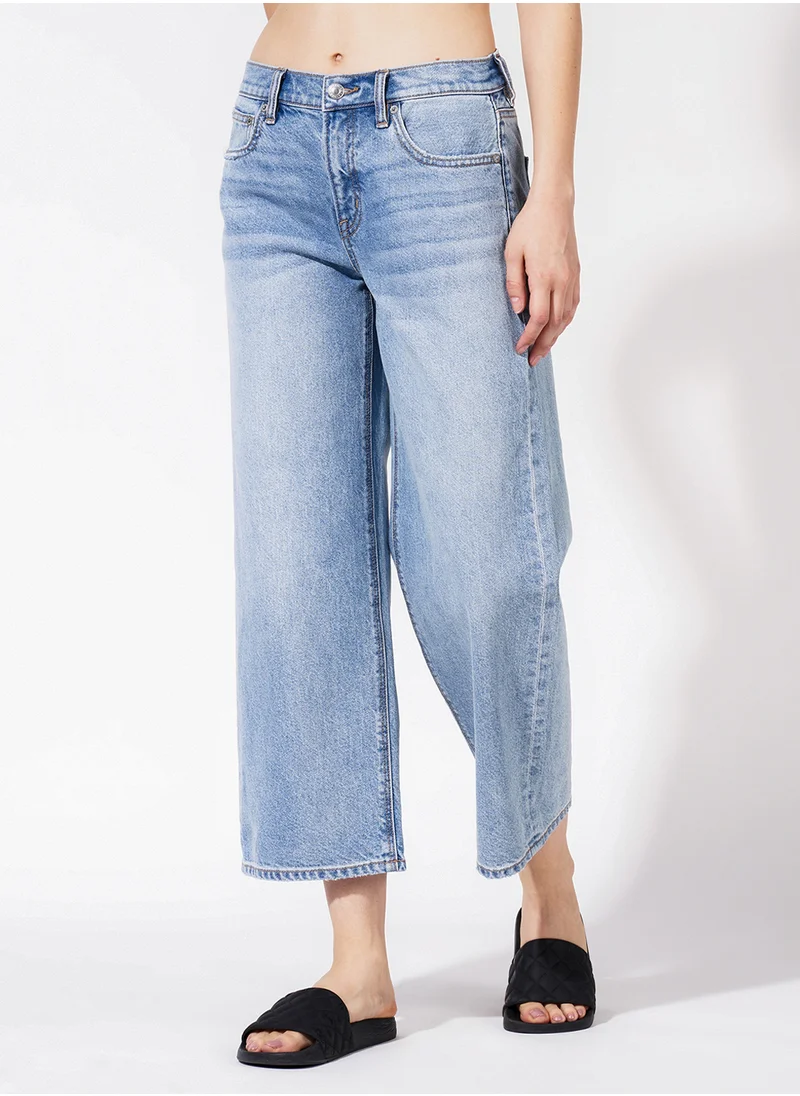 امريكان ايجل Ripped '90S Wide Leg Crop High Waist Jean
