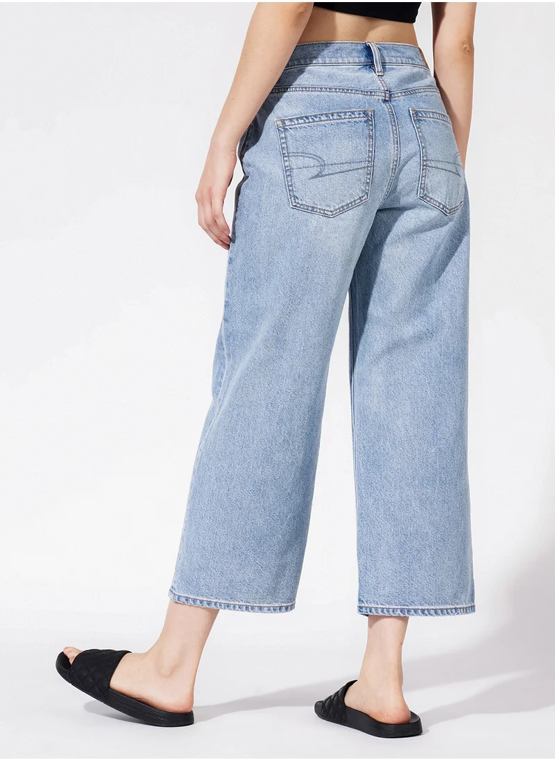 امريكان ايجل Ripped '90S Wide Leg Crop High Waist Jean