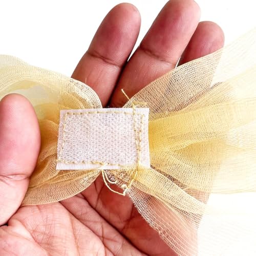 ADIKALA Net Band Flower Bunch Set for Wedding Packing, Gift Tray Decoration, DIY Crafts, Pack of 6 (Blue D1) - Image 5