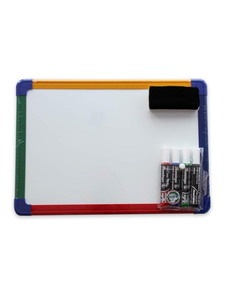 COSTANTINO Magnetic Whiteboard Double-sided B2 Color Framed with Markers and Magnetic Eraser - Image 2