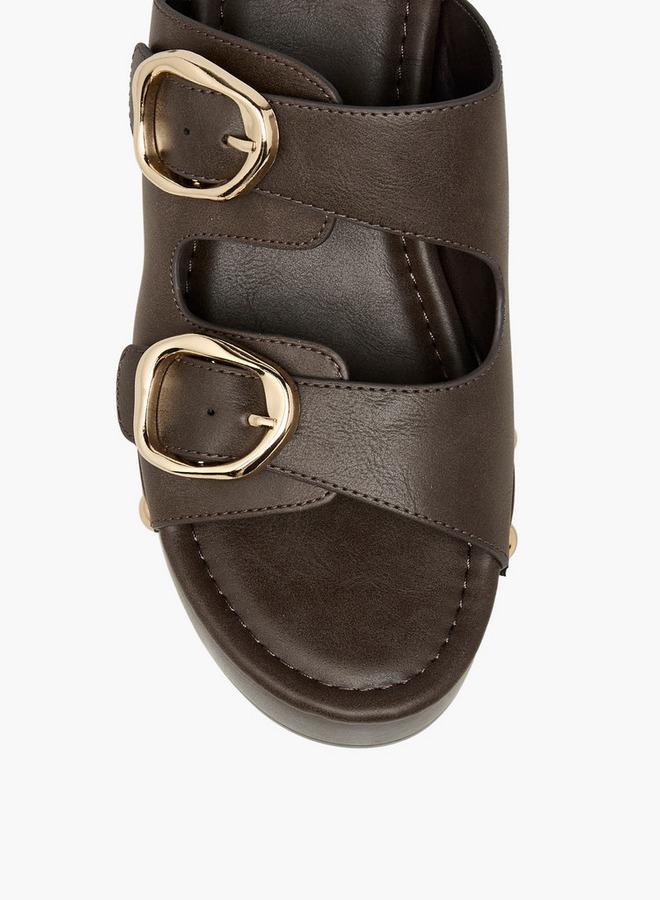 Surestep Women Buckle Detail Platform Sandals - Image 4