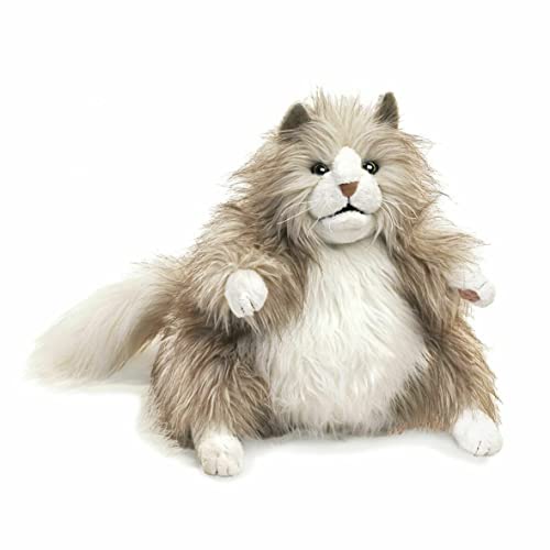 Folkmanis Fluffy Cat Hand Puppet, Multi-Colored (2566) - Image 1