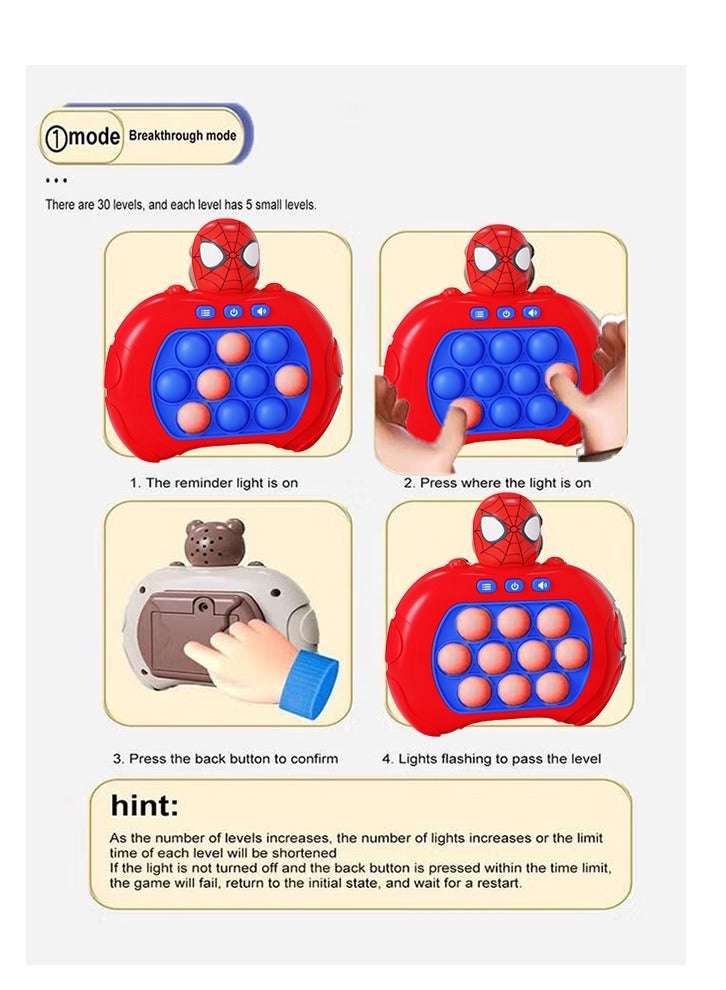 Bebiland Bear Shaped Handheld Game for Kids, Puzzle Pop Light Up Game Toy for Fidget Stress Relief - Image 4