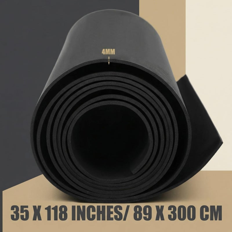 Frienda 35 x 118 Inch Large Eva Foam Sheet Black Eva Foam Cosplay Foam Padding Thick Roll Non Slip for Costumes Armor DIY Craft Projects (4 mm Thick) - Image 2