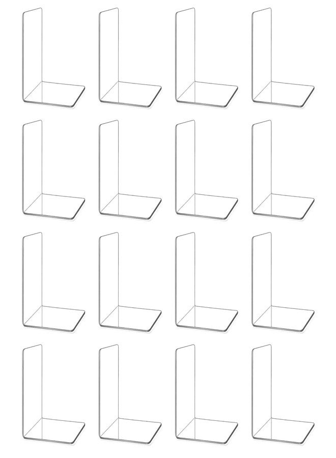 Kifmurase 16Pcs Bookends, Clear Acrylic Bookends for Shelves, Non-Slip Book Holder Stand, Decorative Book Stoppers, Heavy Duty Bookend for Office Desktop Organizer - Image 1