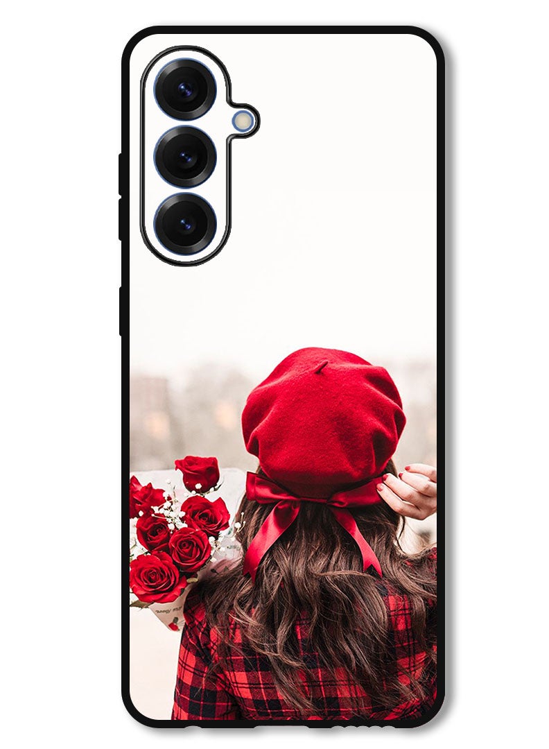 Theodor Protective Case Anti Scratch Shock Proof Bumper Cover For Samsung Galaxy S25 Holding Flowers - Image 1