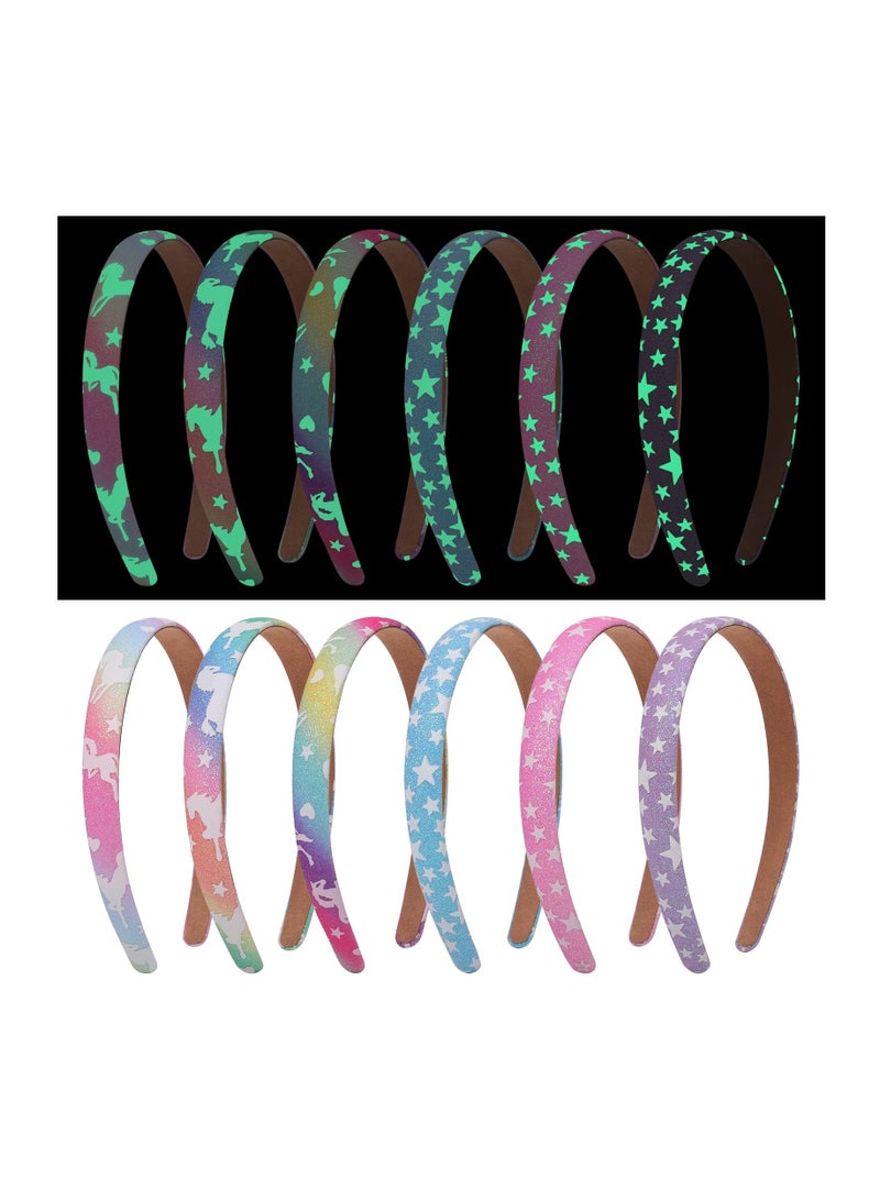 SOLARAE Glitter Unicorn Headband for Girls - Girls Headband for Kids Children No Slip Glitter Hair Bands for Toddler - Image 1