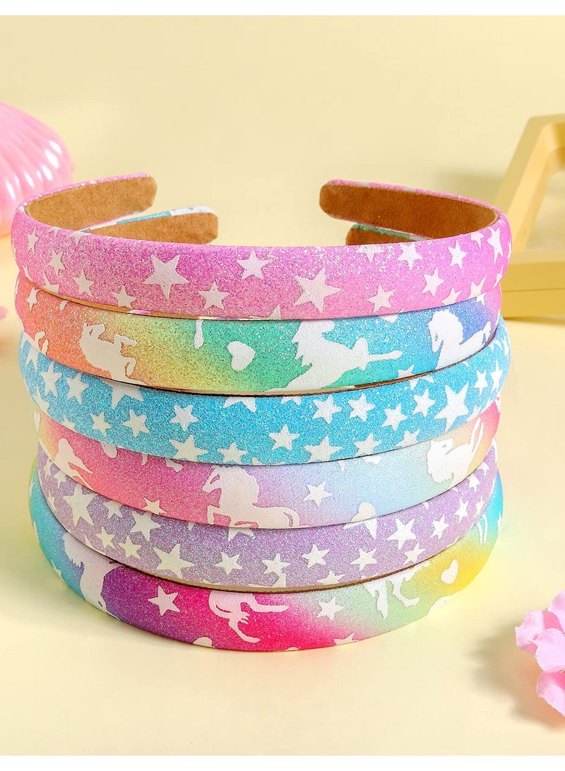 SOLARAE Glitter Unicorn Headband for Girls - Girls Headband for Kids Children No Slip Glitter Hair Bands for Toddler - Image 2