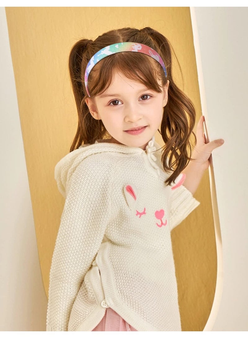 SOLARAE Glitter Unicorn Headband for Girls - Girls Headband for Kids Children No Slip Glitter Hair Bands for Toddler - Image 4