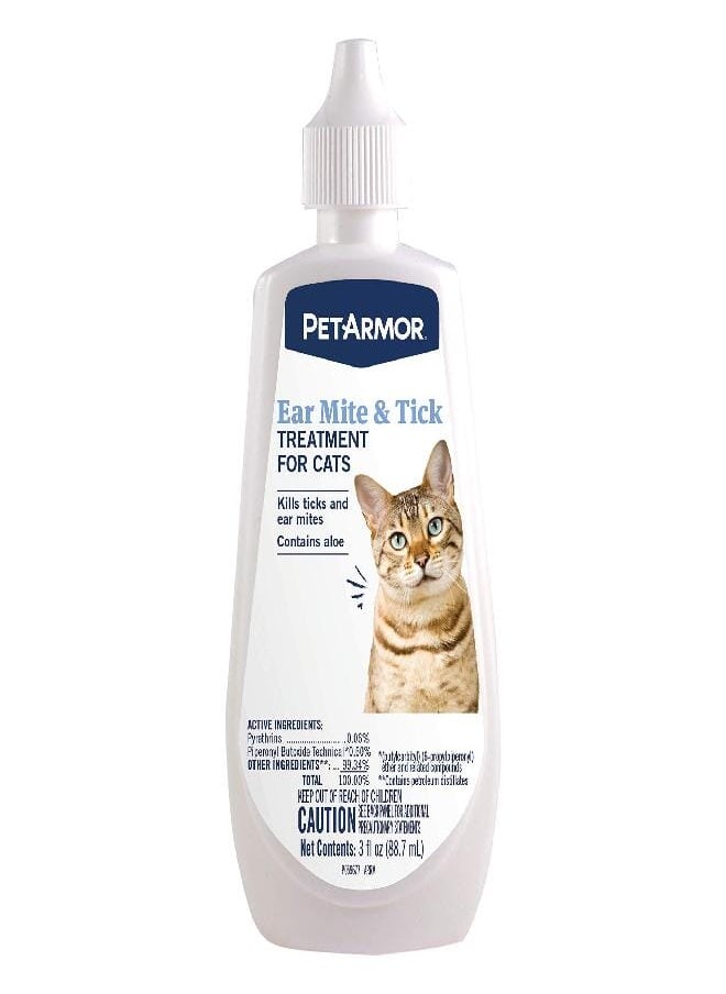 PetArmor PetArmor Ear Mite and Tick Treatment for Cats, 3 oz  - Image 1