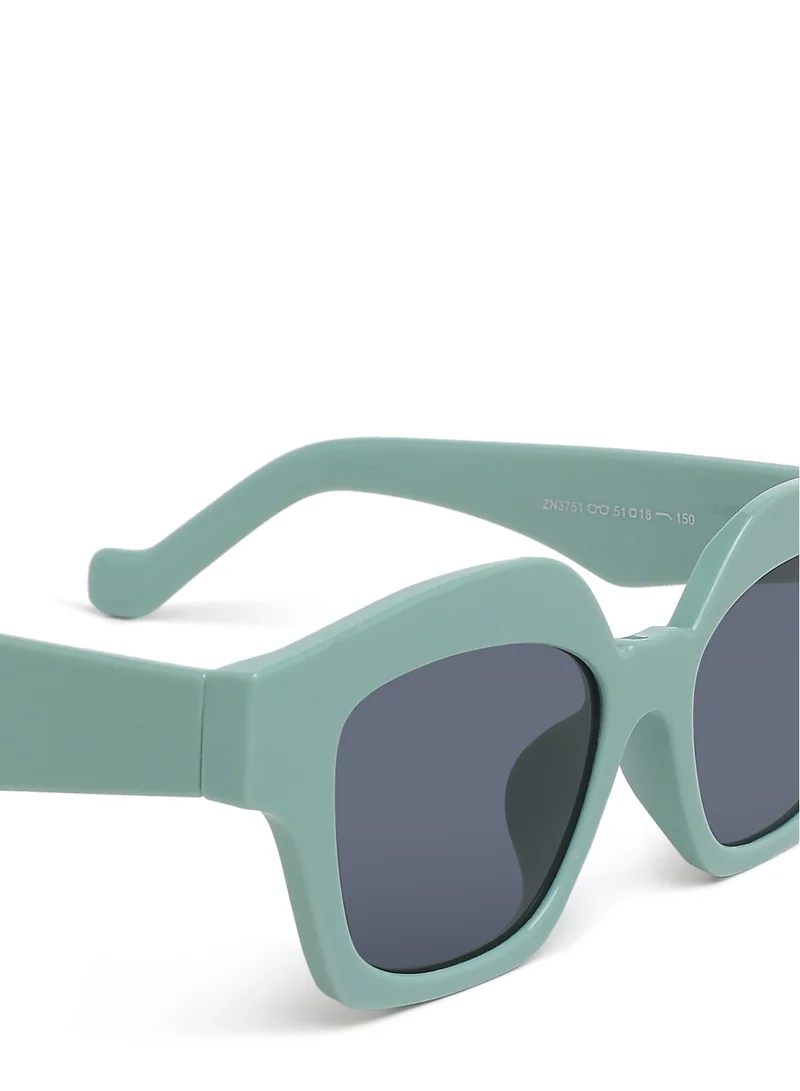 London Rag Tinted UV-Protected Square Sunglasses In Peppermint Green