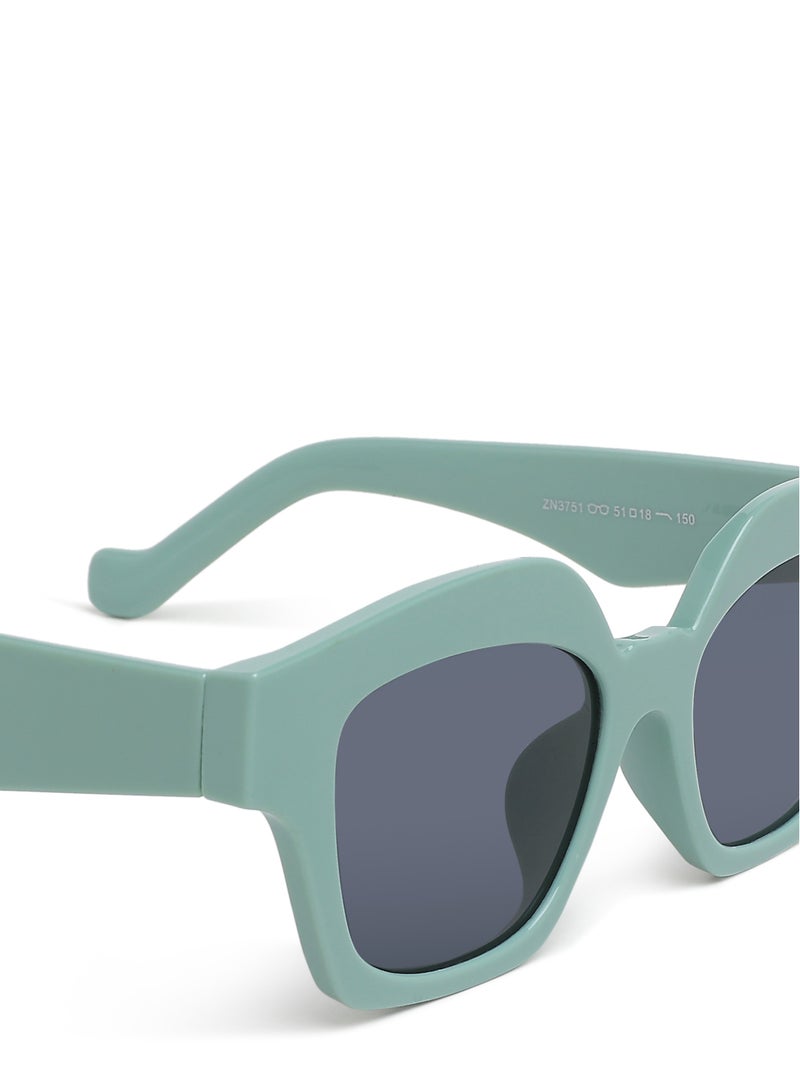 London Rag Tinted UV-Protected Square Sunglasses In Peppermint Green - Image 4