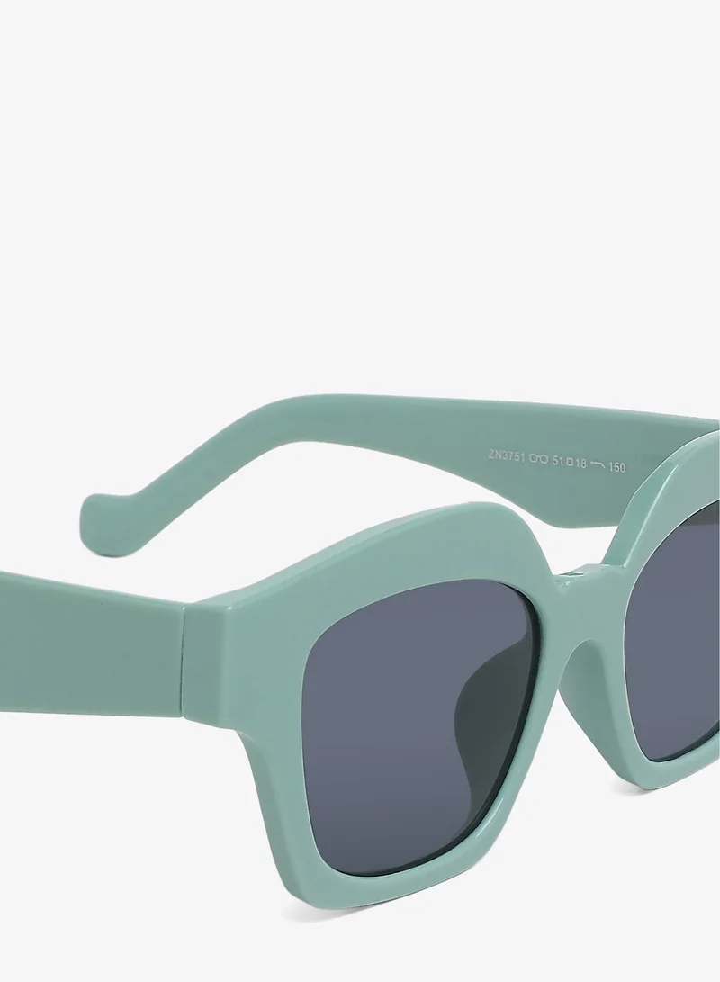 London Rag  Tinted UV-Protected Square Sunglasses In Peppermint Green for Women | Best Price UAE