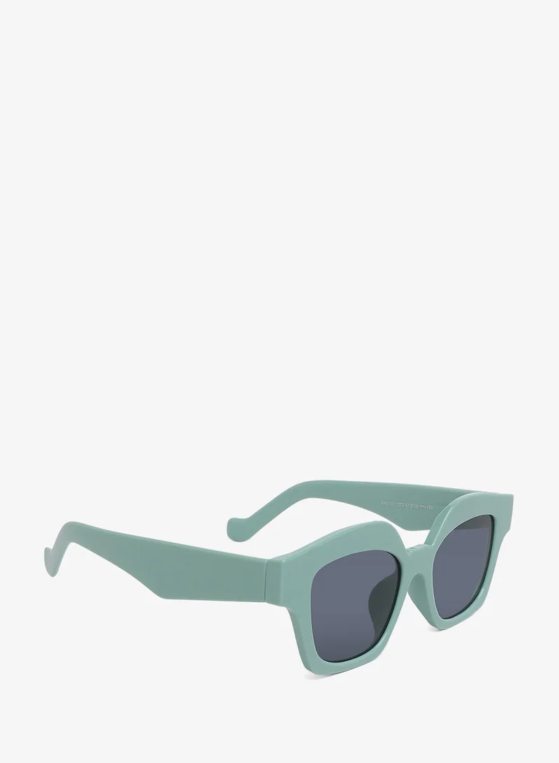 London Rag Tinted UV-Protected Square Sunglasses In Peppermint Green